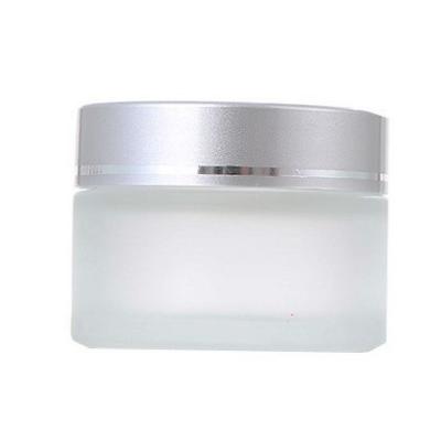 China Frosted Cosmetic Cream Jar Glass Material Clear Color 26mm - 63mm Height for sale