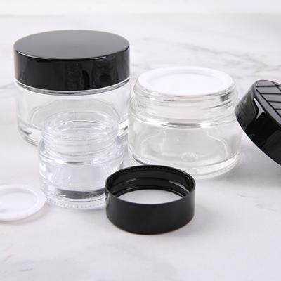 China Transparent Glass Cosmetic Cream Jar No Leakage Waterproof For Makeup Industry for sale