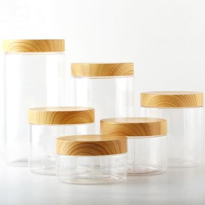 China Wood Grain Lid Mason Jar Storage Containers Home Vacuum Seal Containers Jars for sale