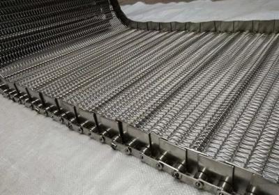 China Food Grade Chain Mesh Conveyor Belt , Stainless Conveyor Belt To Conveying Products for sale