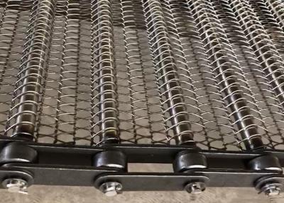 China Spiral Woven Wire Mesh Chain Conveyor Belt Food Grade SS Material for sale