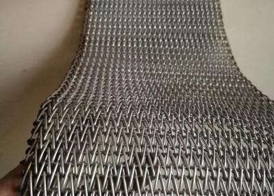 China Balanced Weave Chain Driven Steel Woven Wire Conveyor Belt For Glass Products for sale