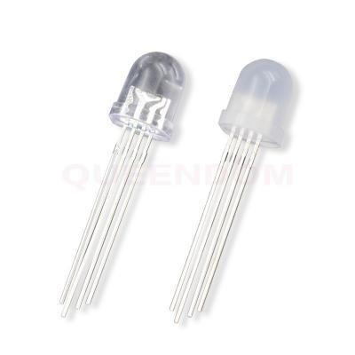 China 8mm Multi-Color Cathode Leds|8mm Round LEDs|RGB lights|4 Pins bulbs|RGB LED Diodes|rgb Clear Lense for sale