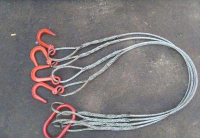 中国 反ねじれ2の足の吊り鎖、ホックが付いている6x36WS/6x37 2足ワイヤー ロープの吊り鎖 販売のため