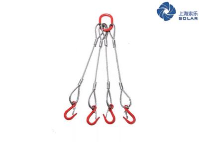 中国 4本の足の添え金の吊り鎖、長い耐用年数の4本の足ワイヤー ロープの吊り鎖 販売のため