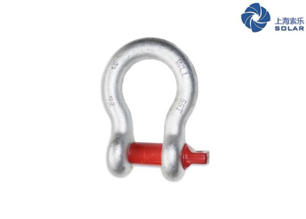 Quality Galvanized Wire Rope Hardware , G209 Lifting Screw Pin Bow Shackle for sale