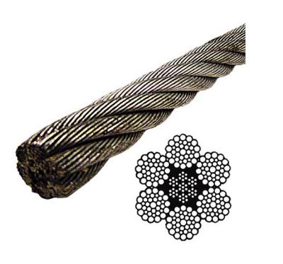 China EIPS IWRC-6X37 Bright Wire Rope , Galvanized Wire Rope With Superior Strength for sale