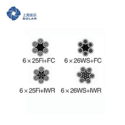 Cina Costruzione d'acciaio di Ungalvanized/galvanizzata cavo metallico 6x25Fi+FC 6x25Fi+IWRC in vendita
