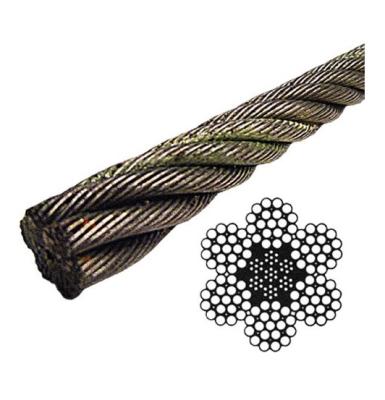 China Corda de fio de aço padrão 6x19 do EN 12385-5 com força de alta elasticidade à venda