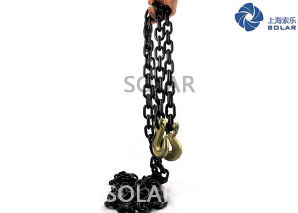 Quality Black Surface Cargo Lashing Equipment G80 Binder Chains With Eye Grab Hook for sale