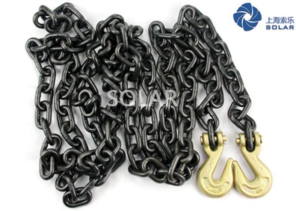Quality Black Surface Cargo Lashing Equipment G80 Binder Chains With Eye Grab Hook for sale