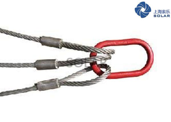 Quality Marine Use 3 Leg Wire Rope Sling 6x36ws IWRC Super Cut Resistance for sale