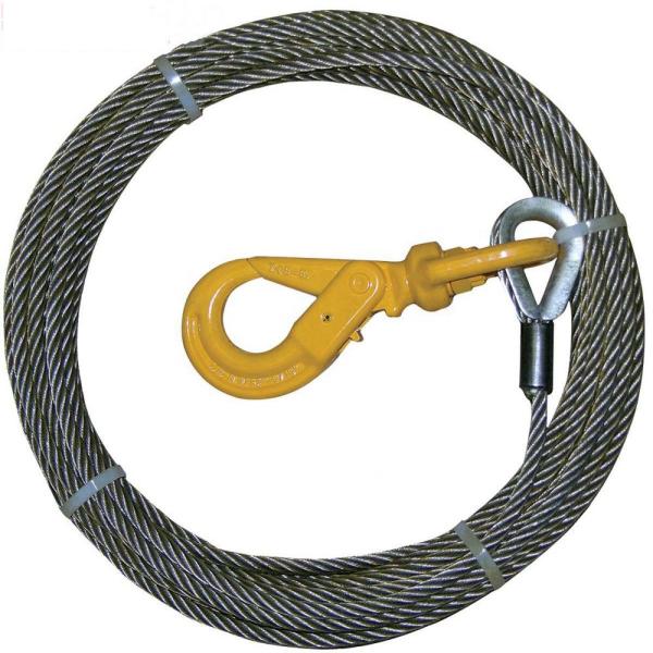 Quality Solar Galvanized swaged steel wire rope sling with double hook for sale