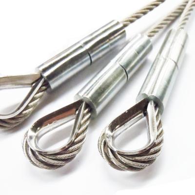 China Solar Galvanized wire rope sling with double thimble eye on the ends for sale