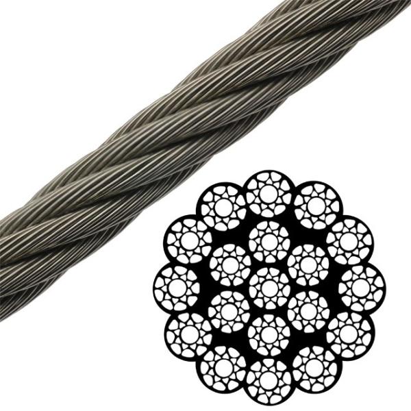 Quality 19x19 Marine Heavy Duty Galvanized High Strength Steel Wire Rope for sale