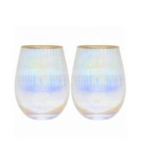 Customized Slanted Top Edge 450ml Fine Crystal Glasses