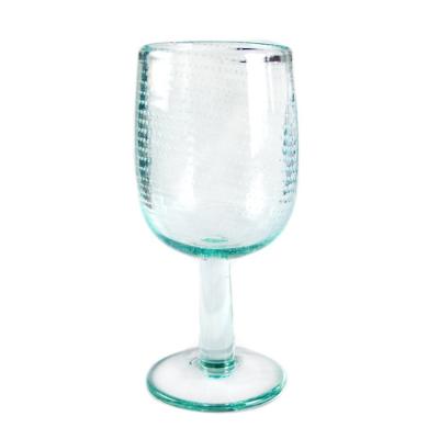China Natural Color Thick Wall 11oz Vintage Crystal Goblets With Bubbles for sale