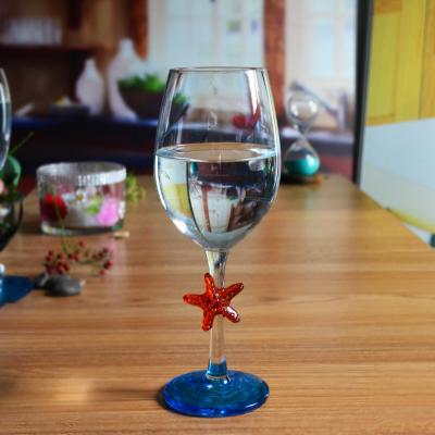 China Creative Sea Animal Stem Crystal Wine Glass For Summer Holiday for sale