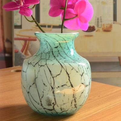 China Marble Stripes Large Glass Vase Centerpieces for sale