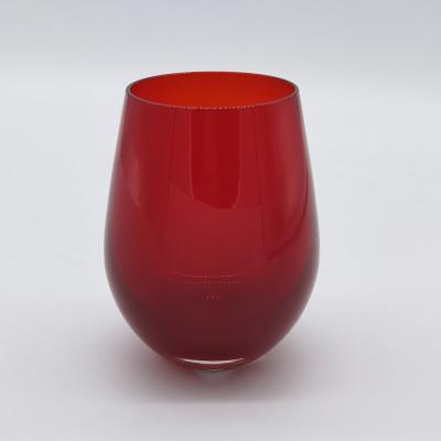 China Lead Free Stemless Crystal Wine Glass Handblown 550ml for sale