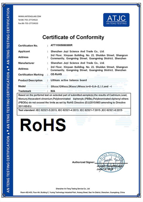 ROHS - Shenzhen Juyi Science And Trade Co., Ltd.