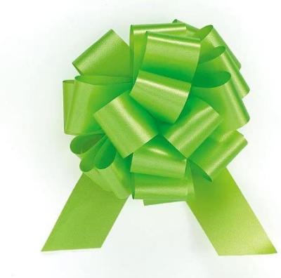 China 5 Inch Pom Pom Ribbon Pull Bows Green Polypropylene For Flower Decoration for sale