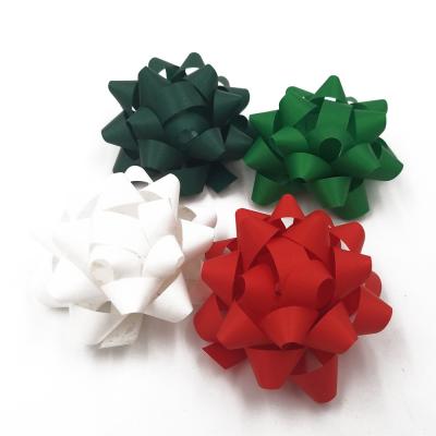 China 7cm Gift Wrap Plastic Star Ribbon Bow Christmas Bows For Gifts for sale