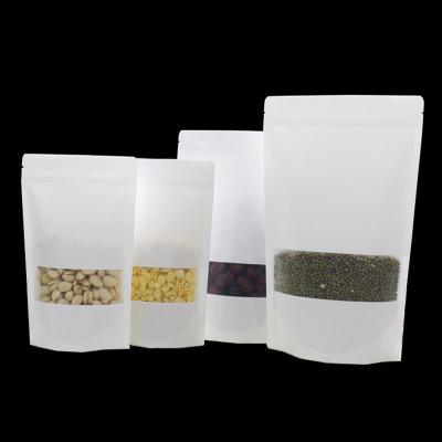 China Gravure Printing Kraft Paper Bag With Clear Window Food Grade With Zipper Moisture Proof for sale