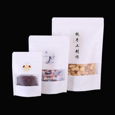 China Kraft Paper Bags With Your Own Design And Window And Heat Seal And Zipper Top for sale