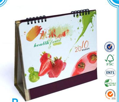 China Beautiful Ring binding table calendar,desk calendars printing for sale