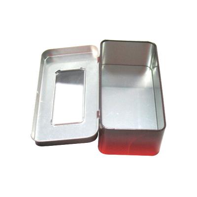 China premium rectangular gift tin box with window for watch for sale
