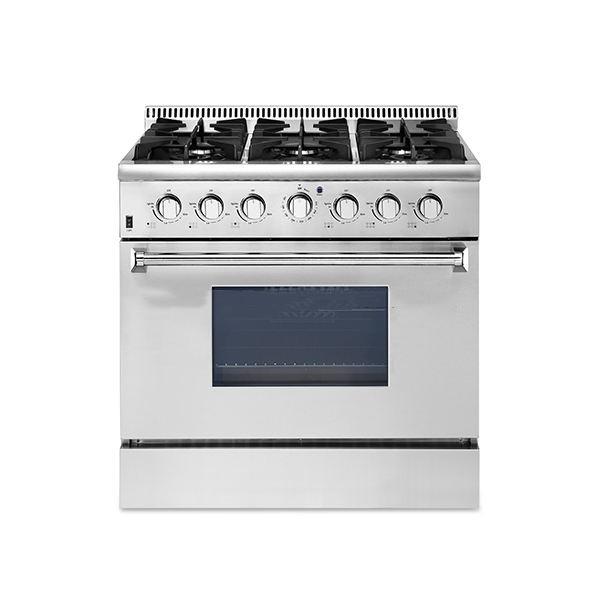 Quality Dual Fuel Gas Range Oven 36inch 6 Burner Luxury Home Kitchen Appliance for sale