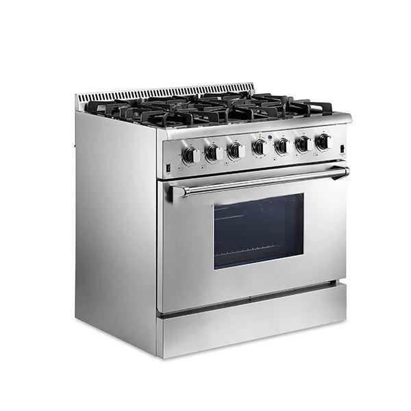 Quality Dual Fuel Gas Range Oven 36inch 6 Burner Luxury Home Kitchen Appliance for sale