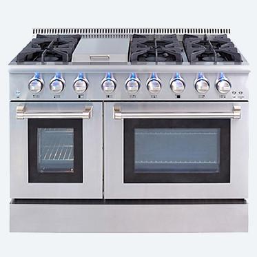 Quality Dual Fuel Gas Range Oven 36inch 6 Burner Luxury Home Kitchen Appliance for sale