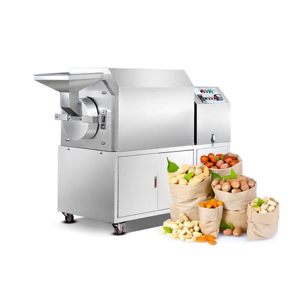 Quality Industrial Stainless Steel Snack Roaster 0.75KW 380V Nuts Seeds Roasting Machine for sale