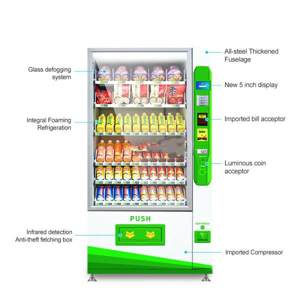 Quality Commercial Usage Coin Bill Credit Card Vending Machine 30W SDK Functions for sale