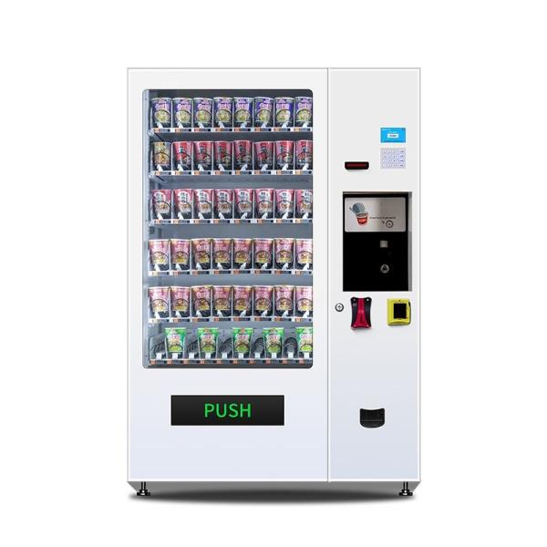 Quality Capacity Metal Plate Cup Noodles Vending Machine 500W Cash Card Payment for sale