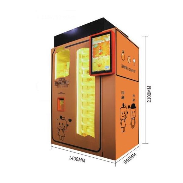 Quality Stainless Steel Orange Juice Vending Machine Bill Coin Change Scan Code for sale