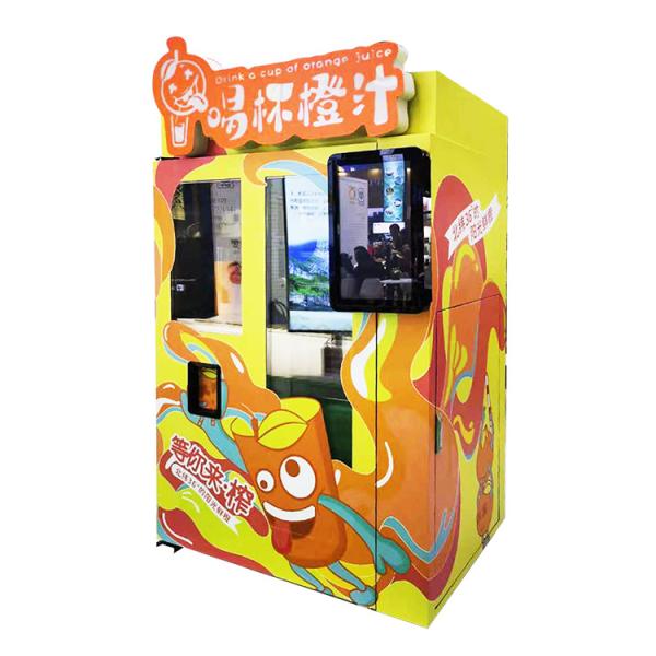 Quality Stainless Steel Orange Juice Vending Machine Bill Coin Change Scan Code for sale