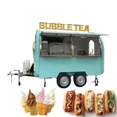 China Customized Fully Equipped Food Truck Concession Bubble Tea Coffee Food Trailers for sale
