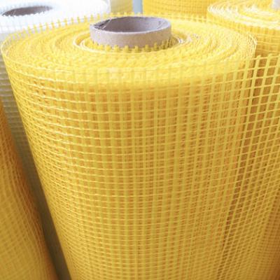 China 130g 5x5mm Yellow Drywall Fiberglass Mesh , Glass Fiber Mesh For Plastering for sale