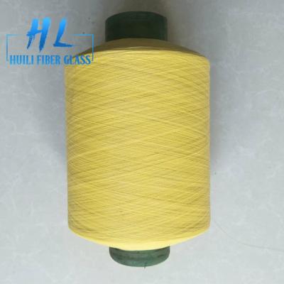 China 89tex PVC Coated Fiberglass Yarn Fire Resistant Yellow Red Green Grey Black for sale