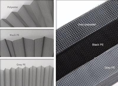 China PP PE Pleated Mosquito Mesh 20×20 , Black Grey Pleated Screen Mesh for sale
