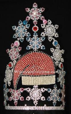 China Custom snowman rhinestone crowns custom christmas pageant crowns pageant crowns wholesale crysrtal tiaras crowns for sale