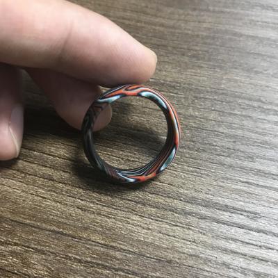 China Men Womens Carbon Fiber Ring Rainbow Matte Finish Customized Size for sale