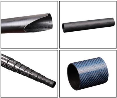 China Light Weight Custom Carbon Fiber Parts Tube 3K With Twill Plain Woven Fabric for sale