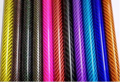 Chine Vraies plaine de tube de pièces de fibre de carbone de 100%/armure de sergé faites sur commande avec différentes couleurs à vendre