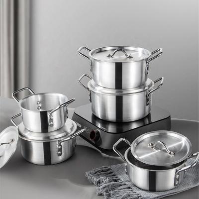 China Hot Selling Kitchen Cooking Pot 5 PCS 7 PCS Cookware Sets Aluminum Soup Pot Set With Lid for sale