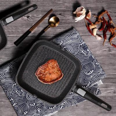 China Cast Iron Stovetop Grill Pan Enamel Casserole Non Stick BBQ Grill Pan for sale