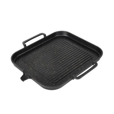 China Rectangle Divided Induction Gas Stovetop Grill Pan For BBQ  Without Pot Cover for sale